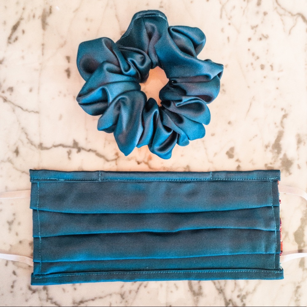 Satin Reversible Face Mask With Matching Scrunchie